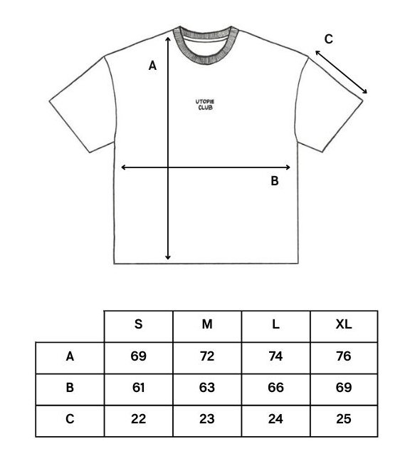 size guide tee utopie club