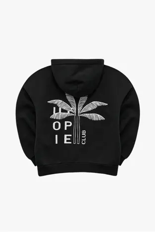 black oversize hoodie utopie club