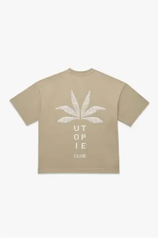 beige oversize tee utopie club